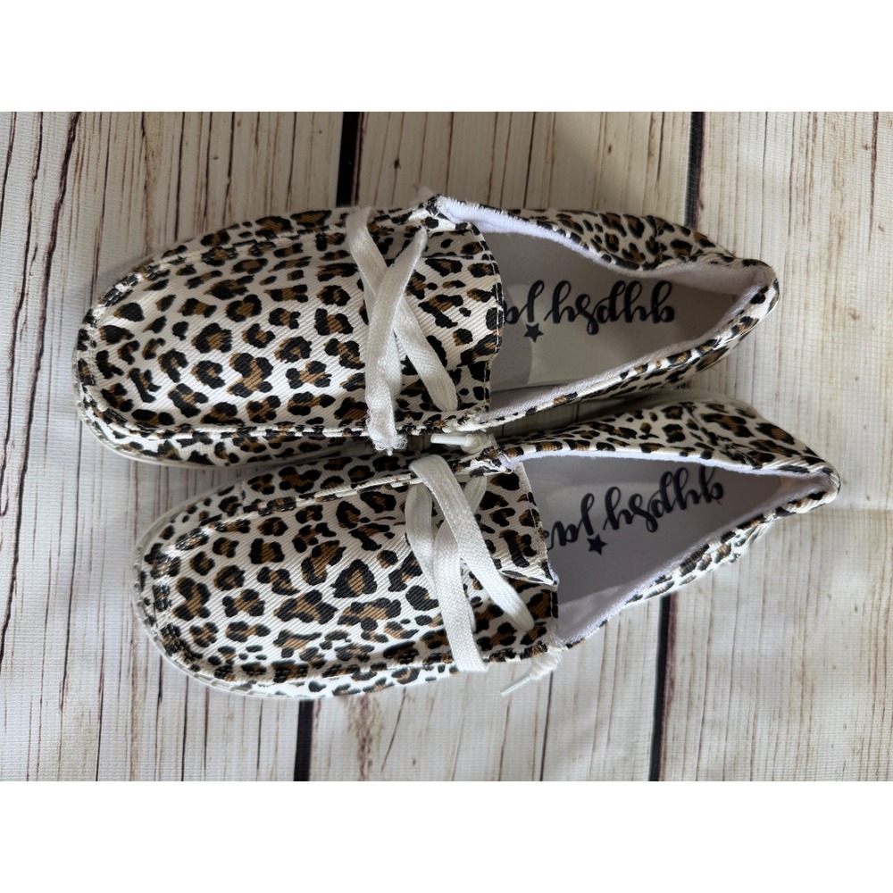 Gypsy Jazz Womens Leopard Print Slip On Loafers Canvas Flats Size 7.5